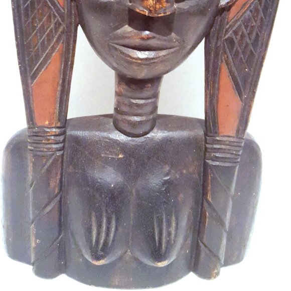 Vintage African Wood Statue, Collectible African Art, African Home Decor - Picture 12 of 15